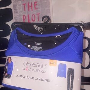 ClimateRight Blue and Black Base Layer Set